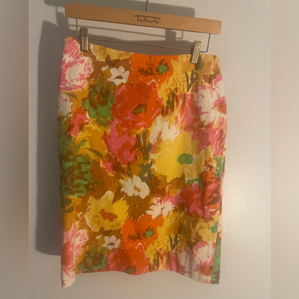 Talbots floral cotton skirt 6